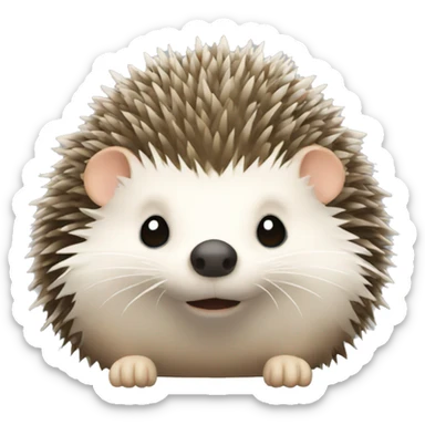 a hedgehog with a white bow on his head sticker