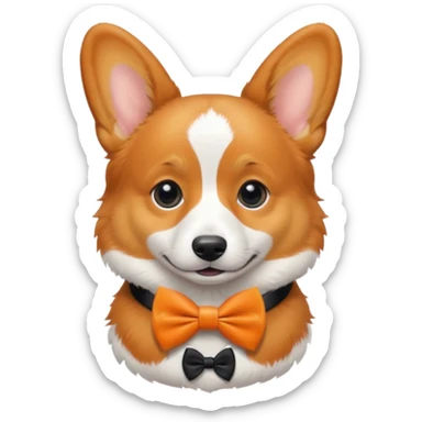 Corgi with black bow tie sticker