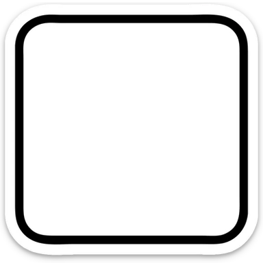 White square with extremely thick black outline, icon style, no background, outlined icon with no fill, no color, very bold and prominent lines. sticker