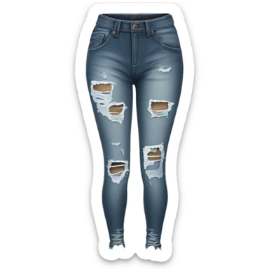 Realistic Isolated pair of ripped jeans jeggings.  sticker