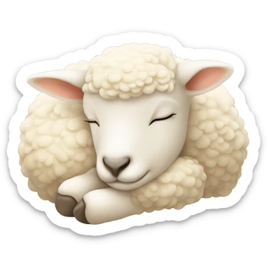 Cream colored sleeping lamb sticker