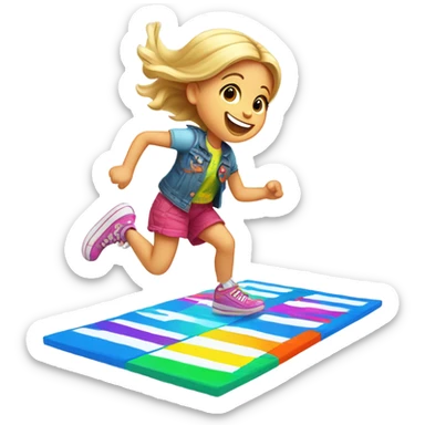 a little white girl playing hopscotch sticker