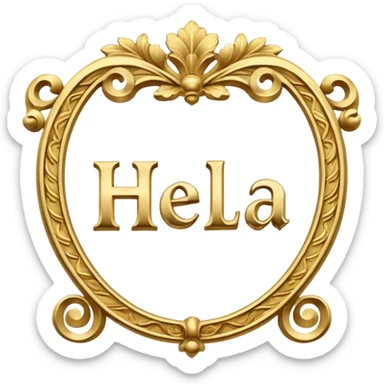 The gold inscription "Helga" in large letters sticker