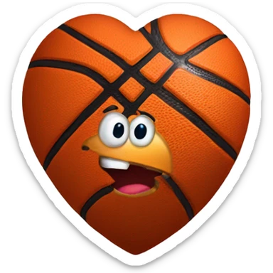 heart with basketball sticker