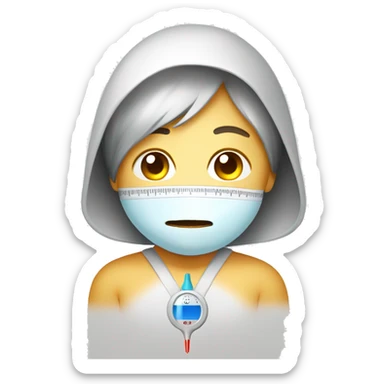 sick child, thermometer with high temperature sticker