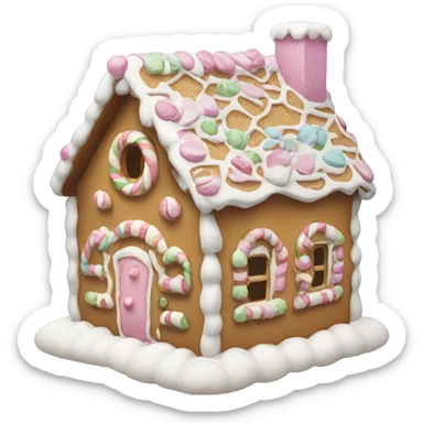 Pastel gingerbread house sticker
