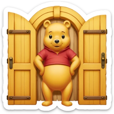 Winnie the Pooh locked wooden door sticker