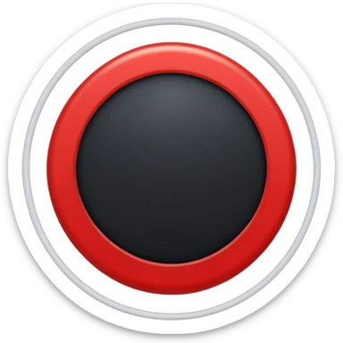 A black circle surrounded by a white circle surrounded by a red circle there should only be 3 rings sticker