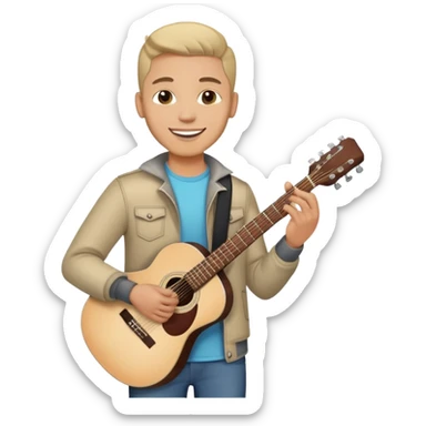 Happy Rock Pop Music Male Musician in his 30s dressed with trendy style sticker