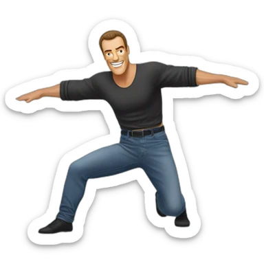 JEAN CLAUDE VAN DAMME doing the splits sticker