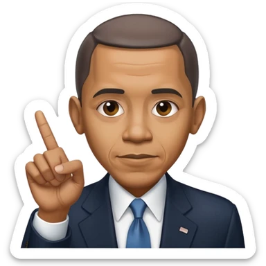 Obama flipping someone off ￼ sticker