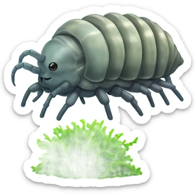 Isopod with seaweed sticker