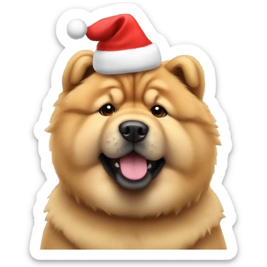 Chow chow with a Christmas hat  sticker