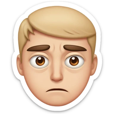 una persona disgustata che fa occhi strani, un po chiusi un po aperti sticker
