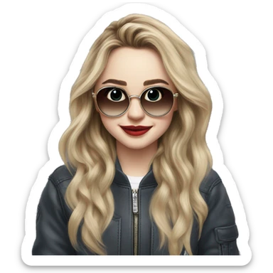 Sabrina Carpenter com óculos de grau estilo aviador transporte  sticker