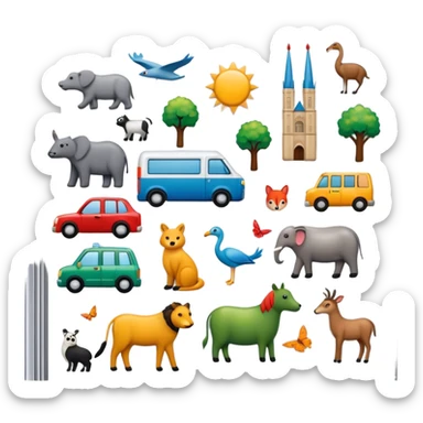 Icon for Magnet Collecting: a close-up of a fridge door covered with a variety of magnets, featuring cities, animals, symbols. The icon should highlight the diversity and charm of magnet collections. Transparent background. sticker