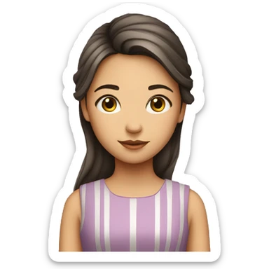 girl in a dress with road markings sticker