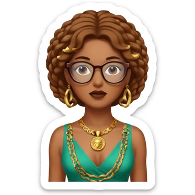 brownie Medusa Versace with glasses  sticker