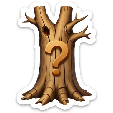 Tree Trunk with a question mark shape sticker