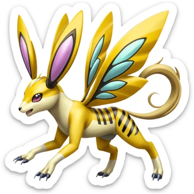 Meloetta-Renamon-Beedrill-Manectric-Palkia-Cresselia-fusion sticker