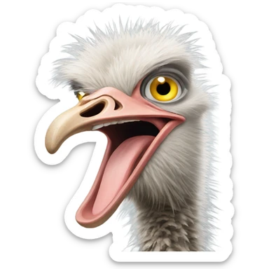 Crazy angry ostrich  sticker