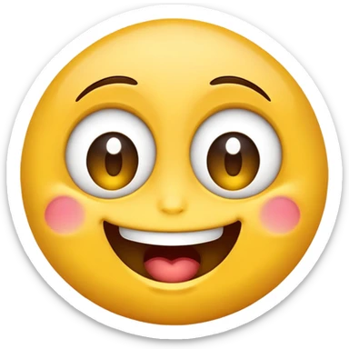 Giggling emoji with big eyes  sticker