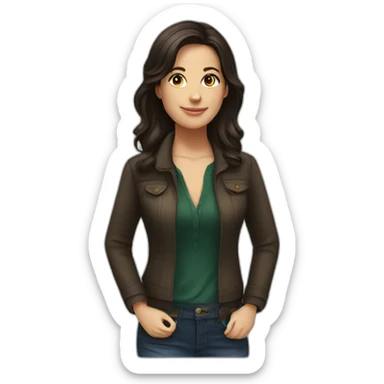 brunette woman fernet branca sticker