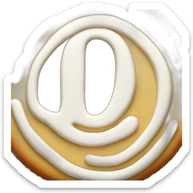 white circular cookie with the letter D in the center sticker