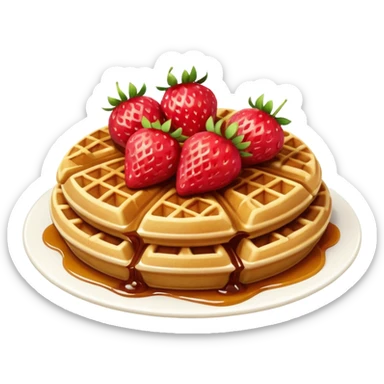 Waffle with strawberries on top emoji sticker