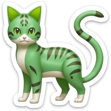 Sprigatito-Floragato-Meowscarada-Pokémon-Fakémon-hybrid-fusion-creature (full body) sticker