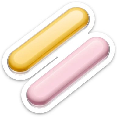 single blister strip or a pair of small tablets or capsules in muted tones (white, pale yellow, or light pink), clean clinical shape, smooth finish, pills placed simply, no branding or packaging details, soft lighting, subtle shadows, emoji scale sticker