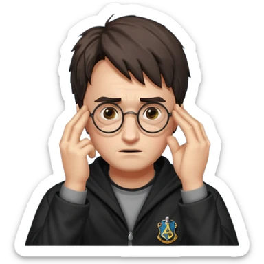 Harry Potter facepalm with glasses, lightning scar sticker