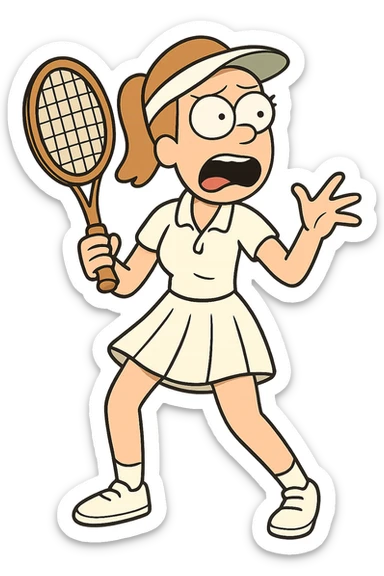 white pleated tennis skirt, classic tenniswear, pleats visible, isolated on transparent background sticker