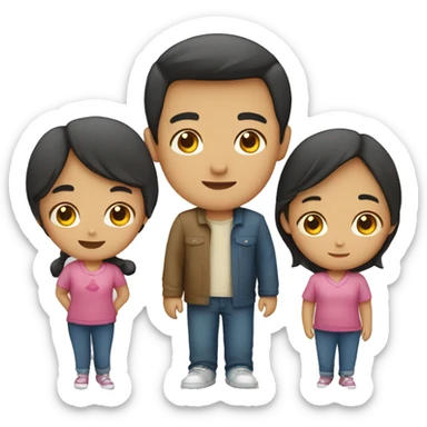 a family from philippines one mom one dad two sisters sticker