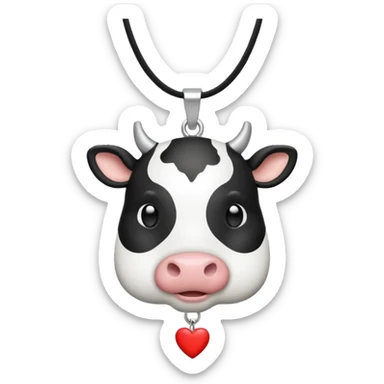 i need combination of this two emojis for making a neckless ❤️🐮 the desing must be simple so it can make easily  reduse details and make it black and white  use simple lines i insist rhe cow to be just like emoji sticker