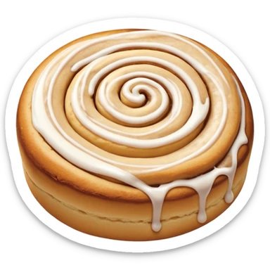 a cinnamon roll single layer cookie with only 2 swirls and full glaze sticker