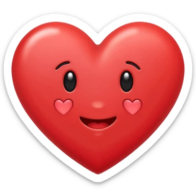 Create a hand drawn flat minimal love reaction emoji for a new social media app sticker
