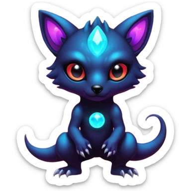 Epic Edgy Cute Colorful Vibrant Dark Nebula Modern Vernid-Protogen-creature-animal, full body sticker