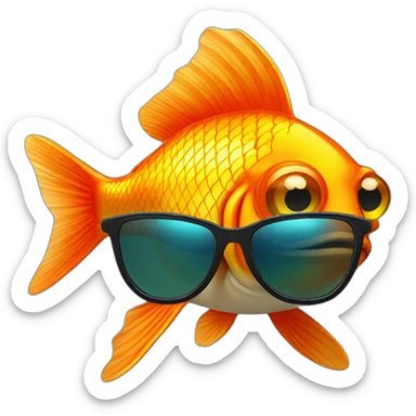 Goldfish with sunglasses sticker