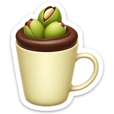 chocolate cup topped with pistachio inspired by Dubai sticker