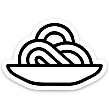 spaghetti pasta, minimal icon, simple lines, clean, modern, food symbol sticker