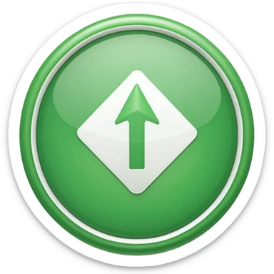 make me a emoji with green circle with a white arrow gonig up sticker