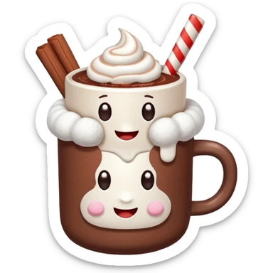 A cute Christ hot chocolate with marshmallows sticker
