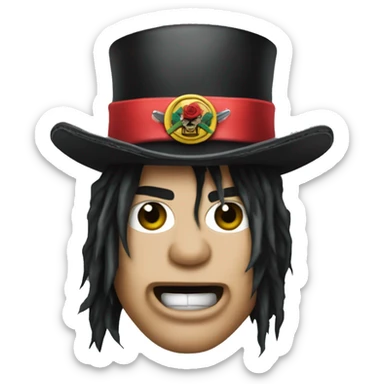Slash from Guns'N'Roses face sticker