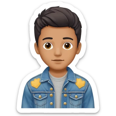 80s boy that wears fancy denim jacket sticker