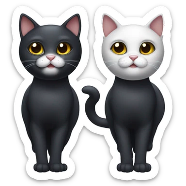 Black cat whit a white stomach and white after nose whit wings sticker
