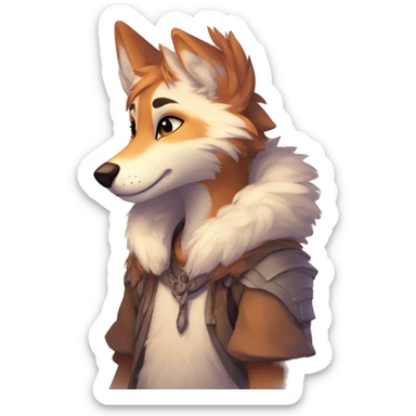 Shy anthro furry by Falvie, LiLaiRa, griffsnuff, AngieWolf sticker