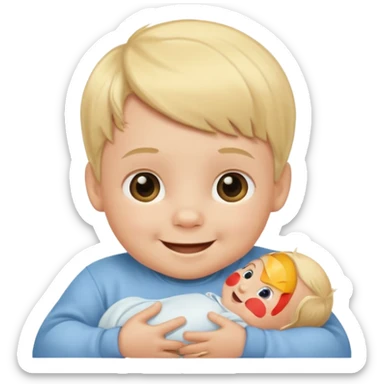 blond baby boy newborn sticker