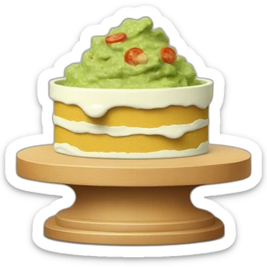 podium with guacamole on top, mayonnaise as loser sticker