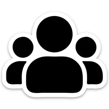 group of people, minimal and bold, suitable for UI sticker